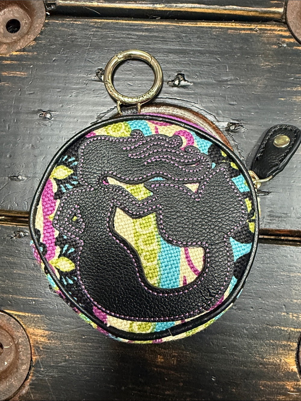 Spartina 449 Round Mermaid Coin Purse with Key Ring